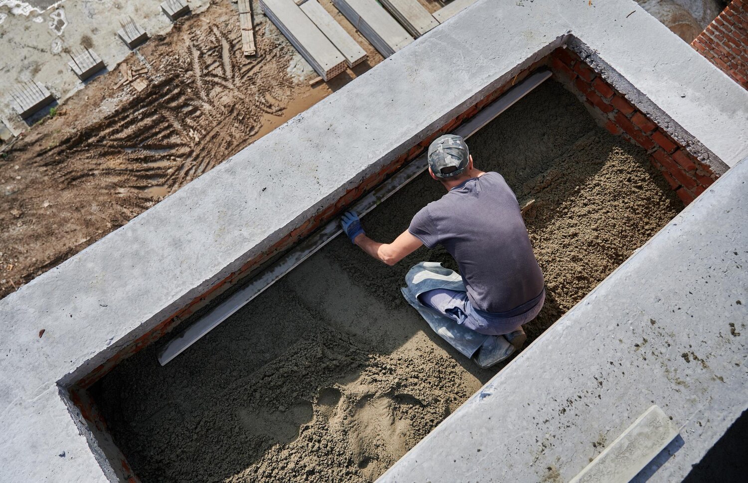 Foundation repair team at work
